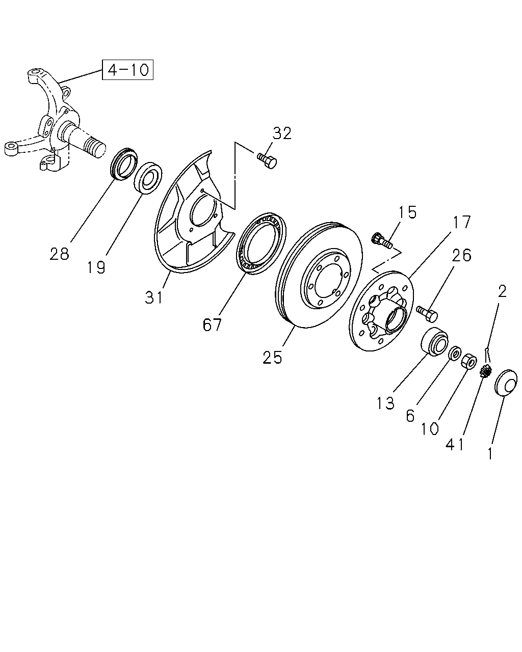 ISUZU 8-98036-594-0 - 4-11 - front hub and drum or rotor, 4x2 exc.high ride suspension: 02 pcs. autospares.lv