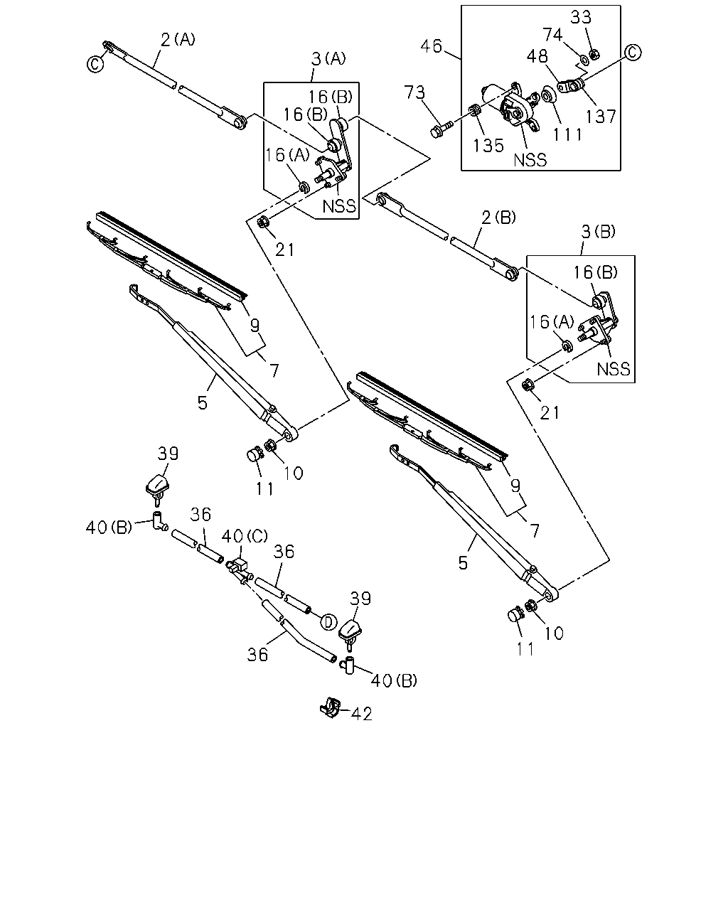 ISUZU 8-97351-484-0 - 8-80 - windshield wiper and washer, 06/10- wiper: 01 pcs. autospares.lv