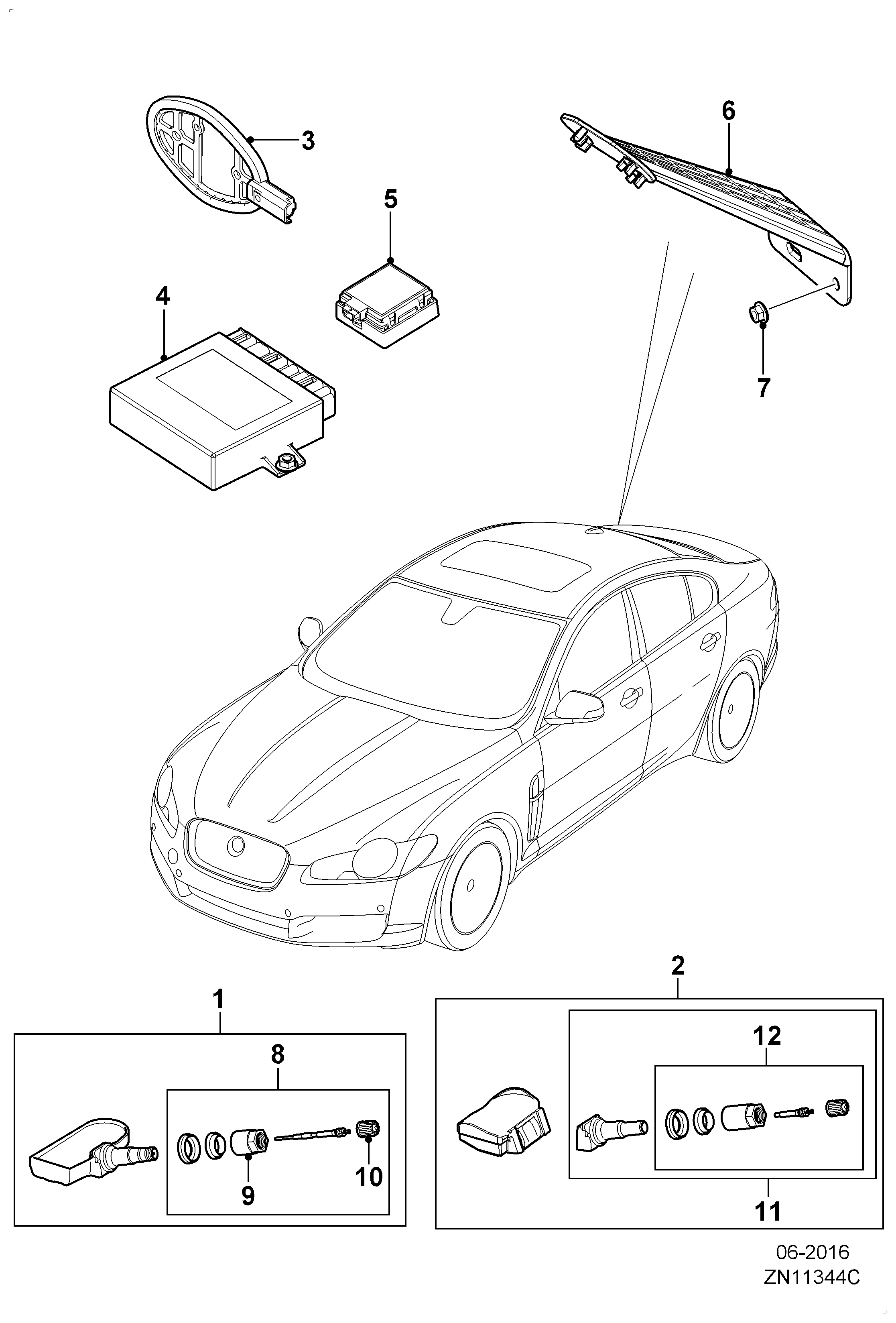 Jaguar C2C41656 - Wheel Sensor, tyre pressure control system autospares.lv