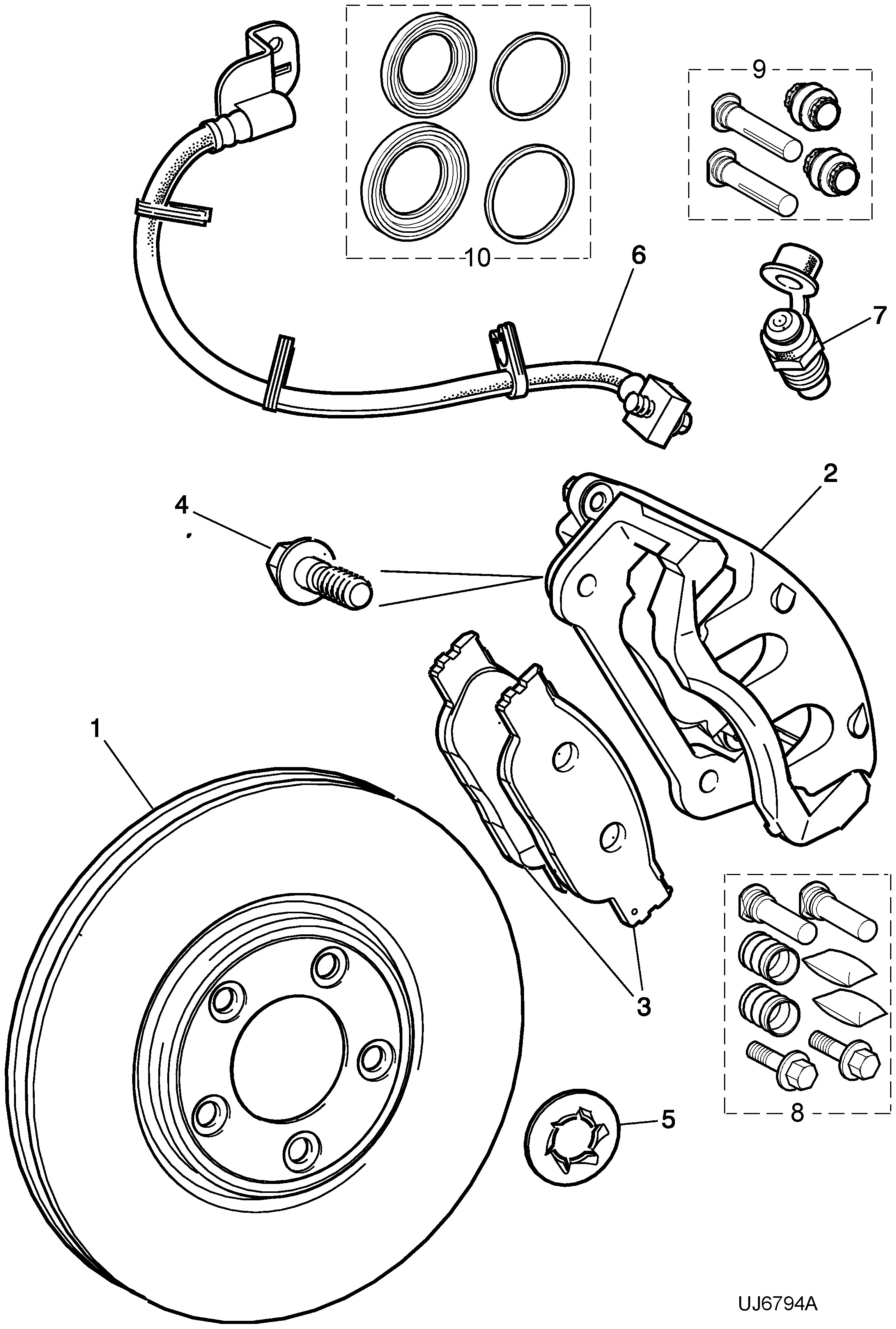 FORD JLM20801 - Brake disc and caliper-front-to (v) m45254: NLA pcs. autospares.lv