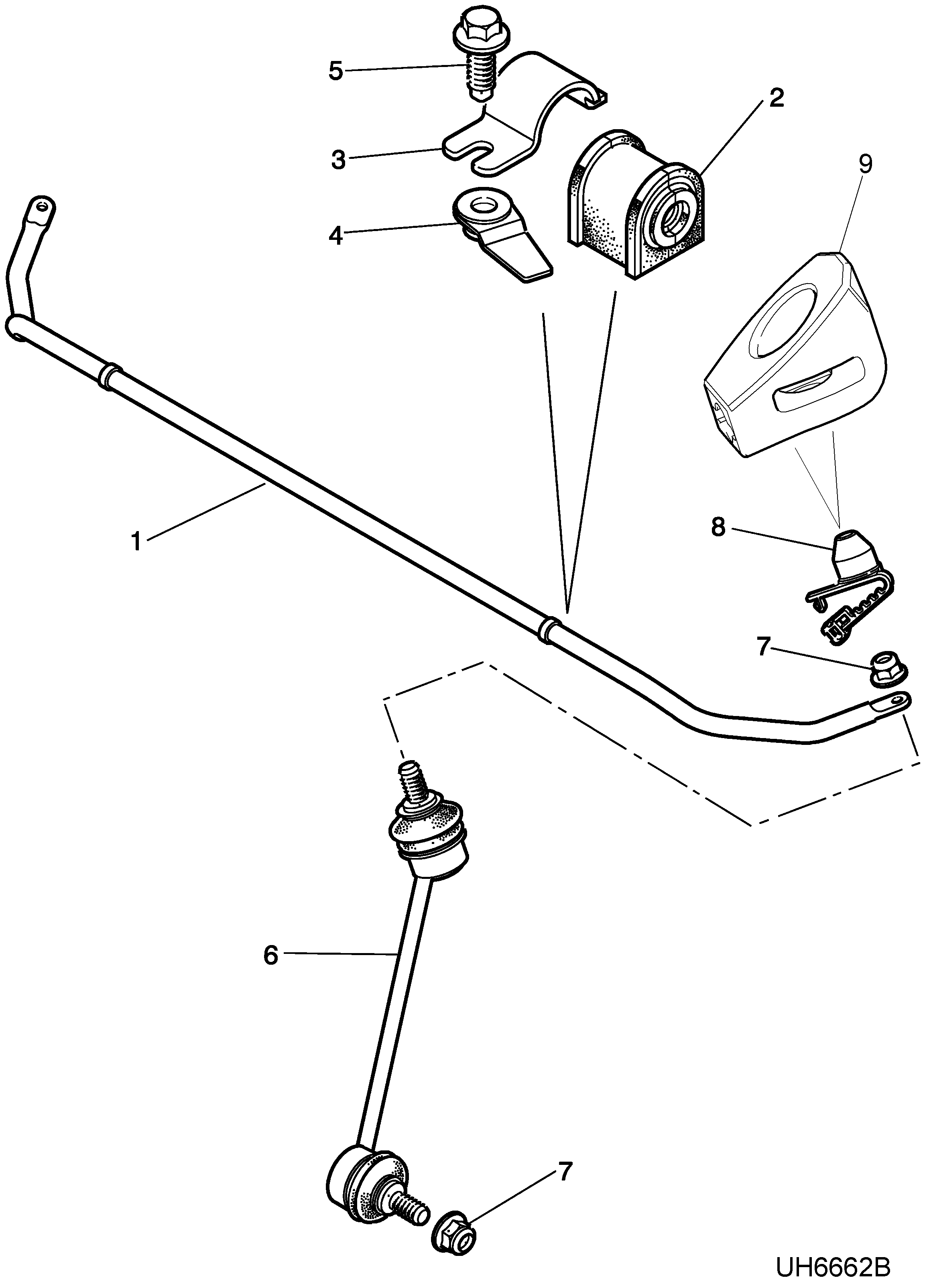 Jaguar XR8 1693 - Anti roll bar-rear: 1 pcs. autospares.lv