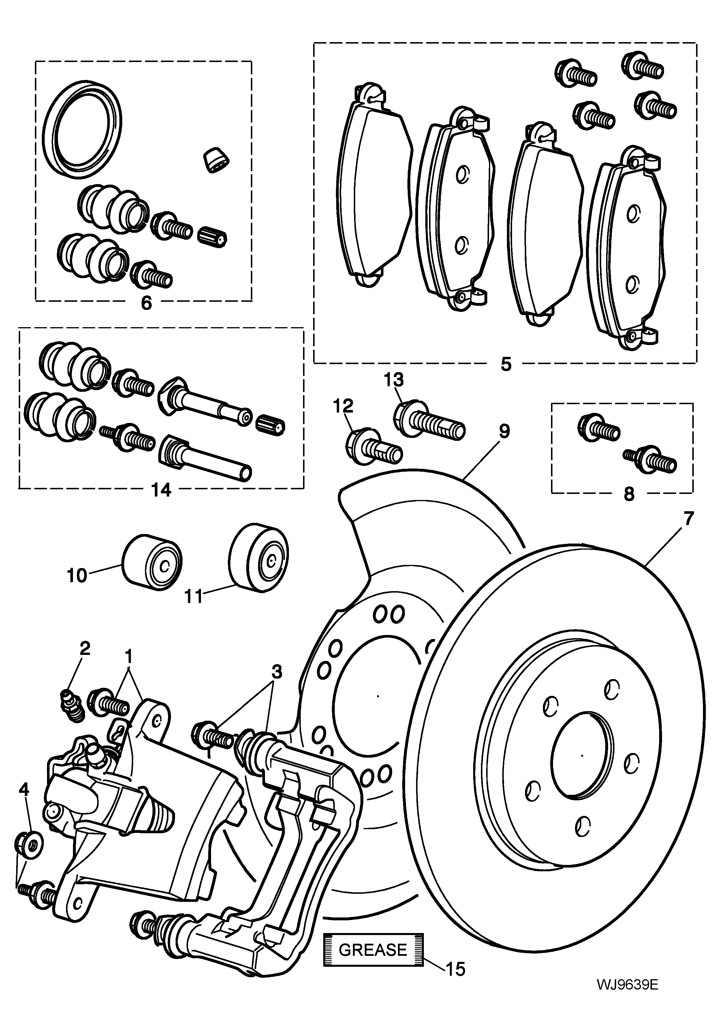 Jaguar C2S52081 - Brake disc and caliper-rear: 1 pcs. autospares.lv