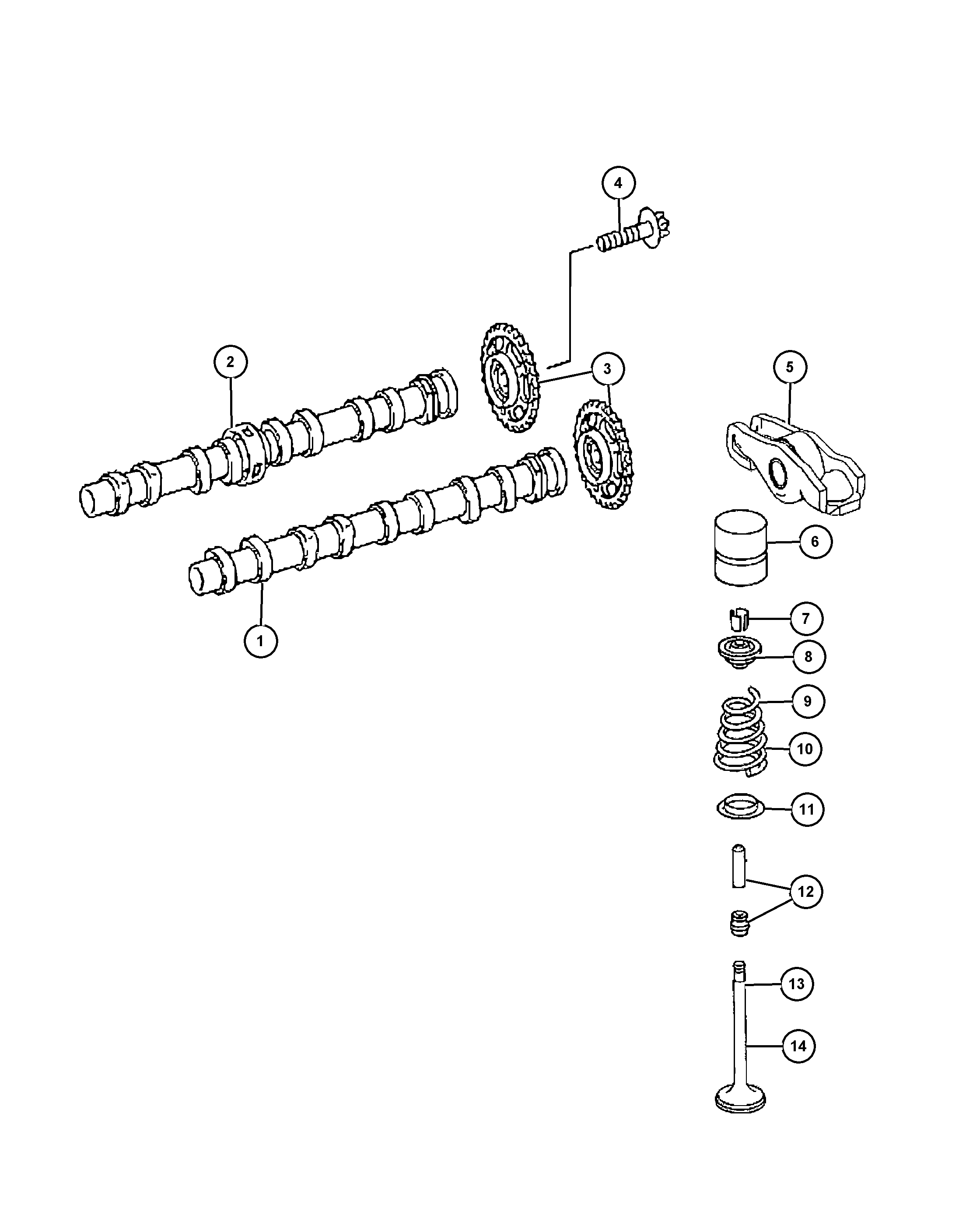 Dodge 68066 168AA - Camshafts and valvetrain 2.2l diesel [ene]: 4 pcs. autospares.lv