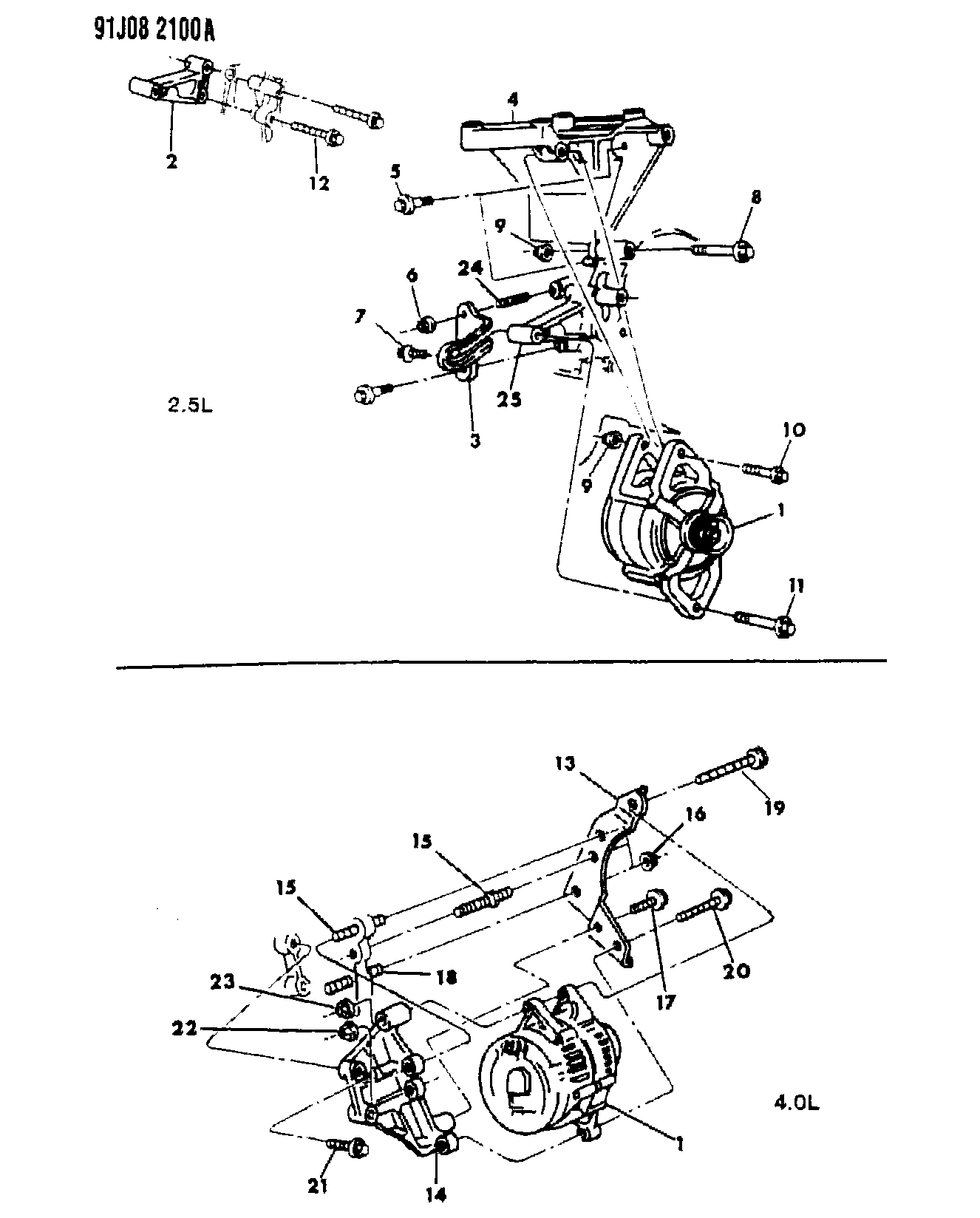 Jeep JR 775028 - Alternator (generator) and mounting, 2.5l, 4.0l engine autospares.lv