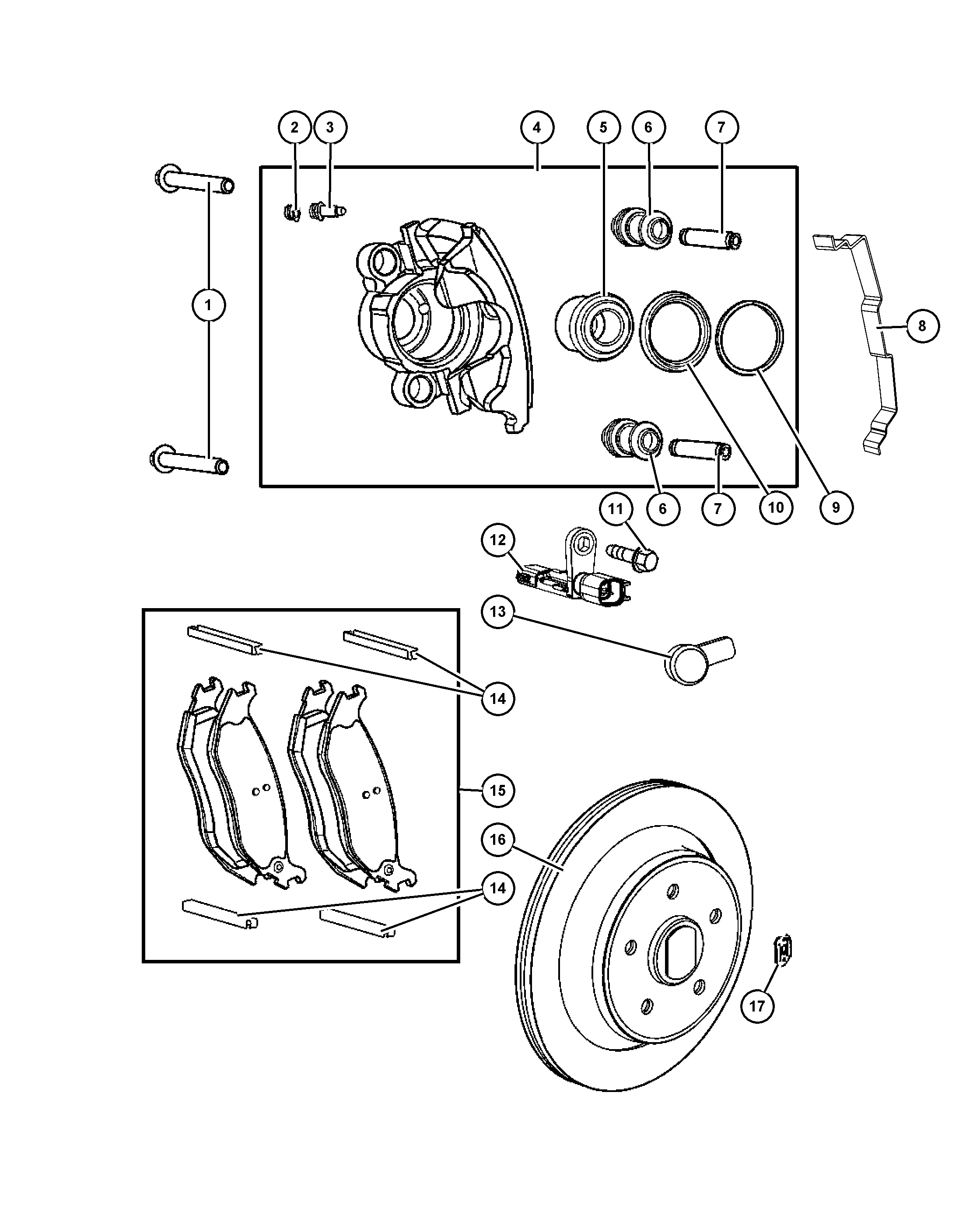 Jeep 5083 882AF - Brakes,rear disc: 4 pcs. autospares.lv