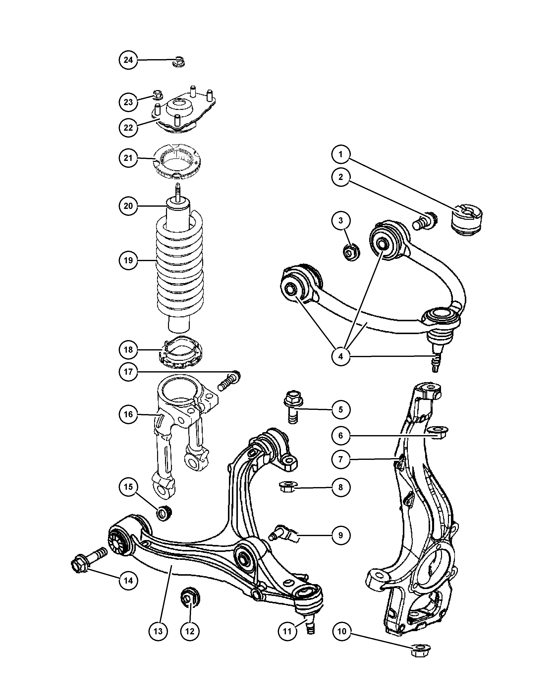 Dodge 5135 651AC - Suspension,front,springs,control arms and shocks: 1 pcs. autospares.lv