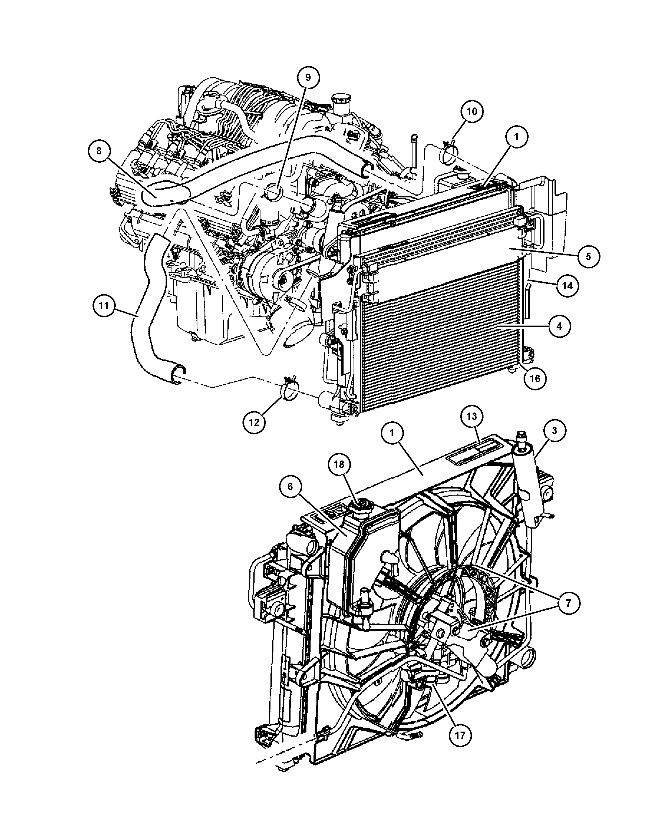 Chrysler 5278 697AA - Radiator and related parts 3.0l diesel [exl]: 1 pcs. autospares.lv