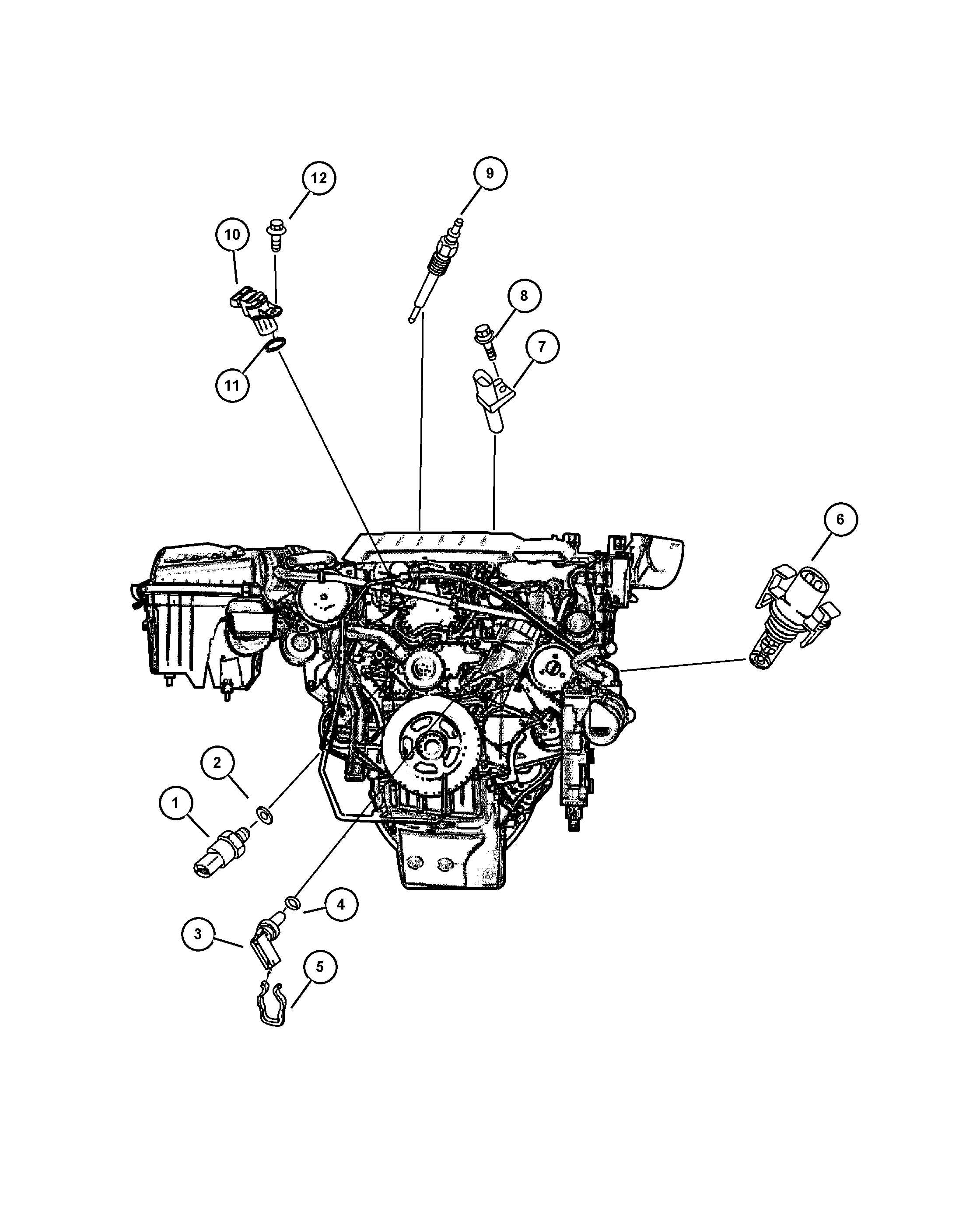 Jeep 5080 046AA - Sensors, 2.7l  diesel engine: 5 pcs. autospares.lv