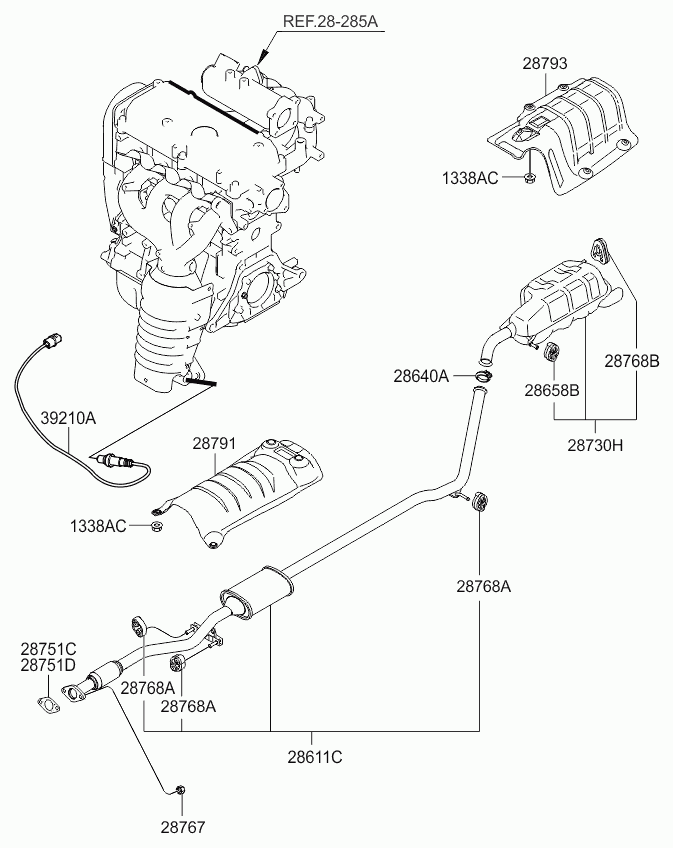 Hyundai 39210-02950 - Muffler & exhaust pipe: 1 pcs. autospares.lv