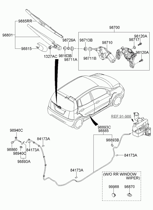 KIA 9881207100 - Window wiper - rear: 1 pcs. autospares.lv