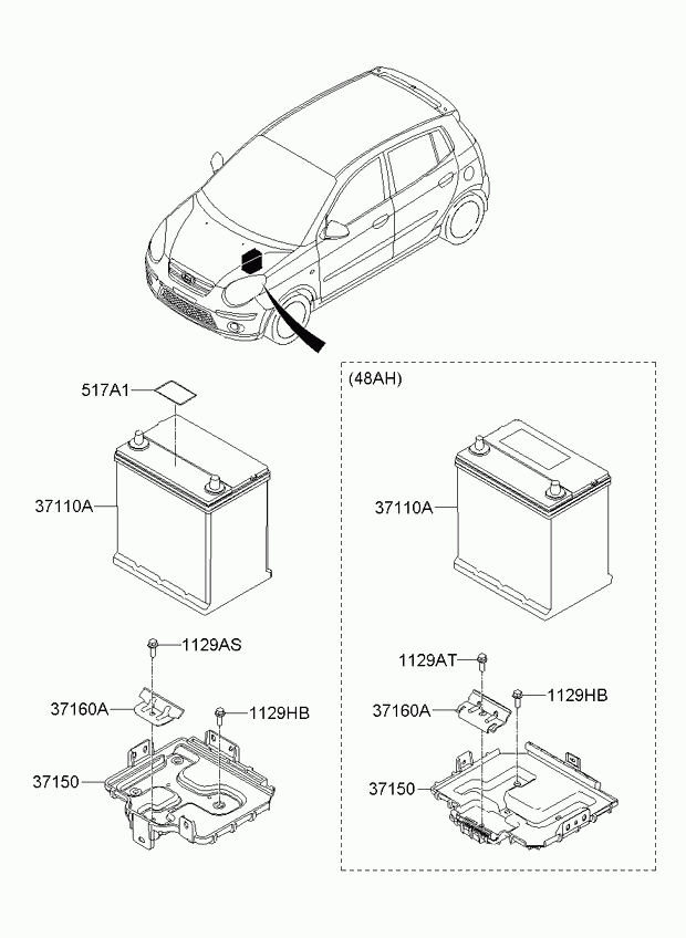 Hyundai 3711007100 - Starter Battery autospares.lv