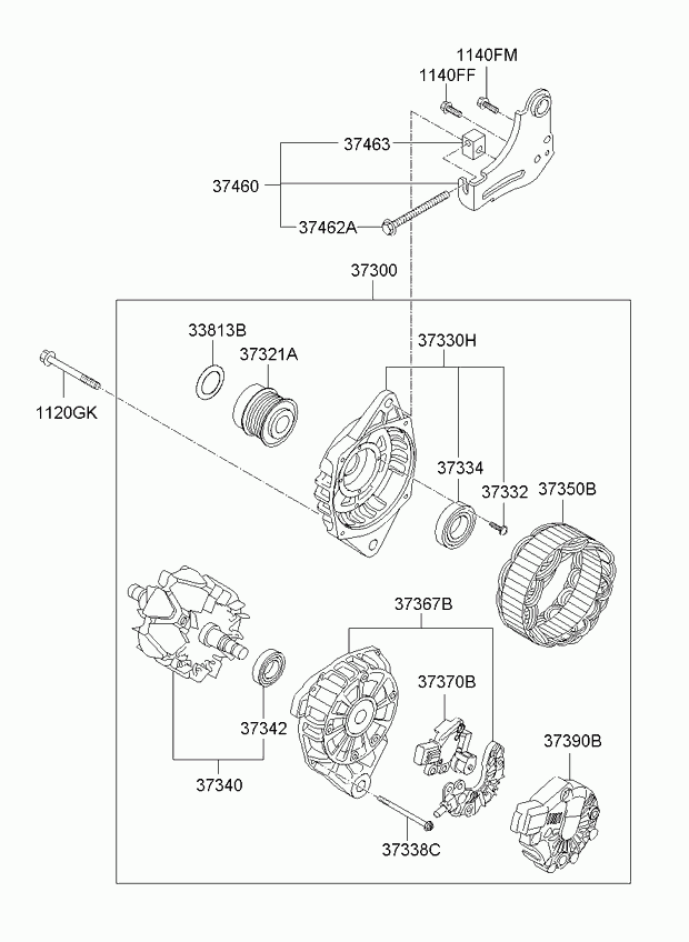 KIA 373002B710 - Alternator: 1 pcs. autospares.lv