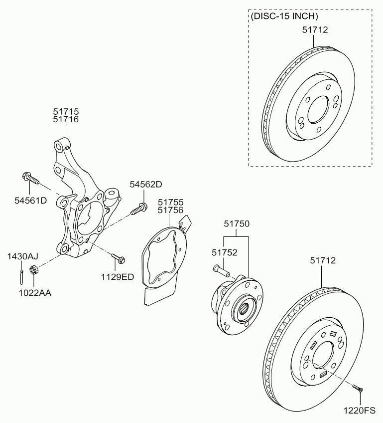 FORD 51712-2V000 - Front axle: 2 pcs. autospares.lv