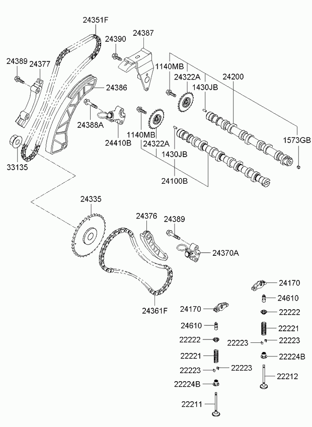 KIA 24387-2A010 - Camshaft & valve: 1 pcs. autospares.lv