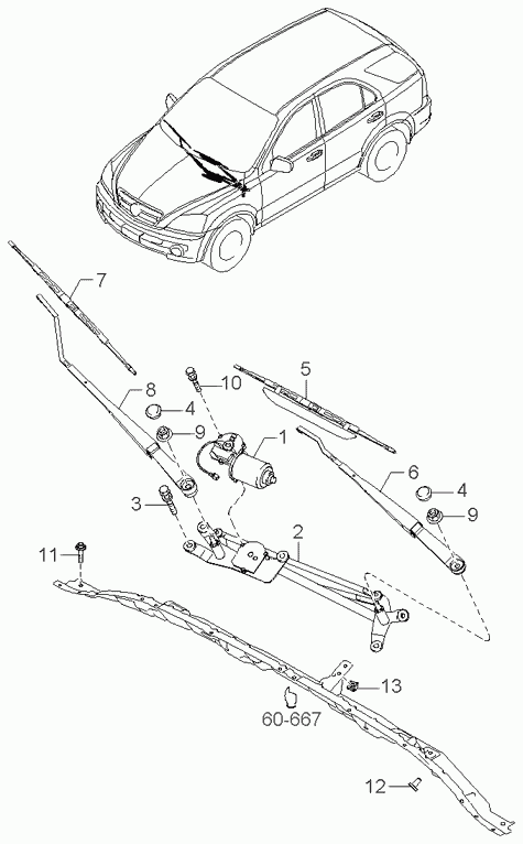 Hyundai 983503E010 - Windshield wiper: 1 pcs. autospares.lv