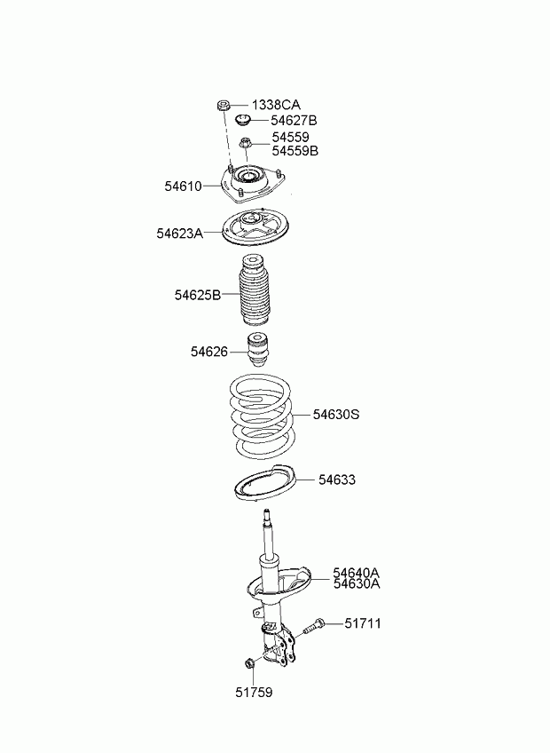 Hyundai 54610-2F000 - Front spring & strut: 2 pcs. autospares.lv