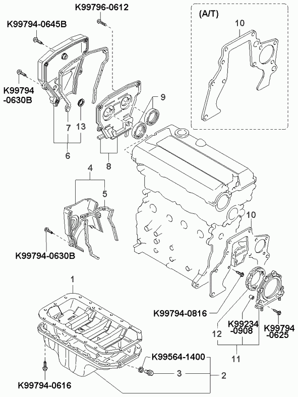 FORD 0K01310602 - Oil pan & timing cover: 2 pcs. autospares.lv