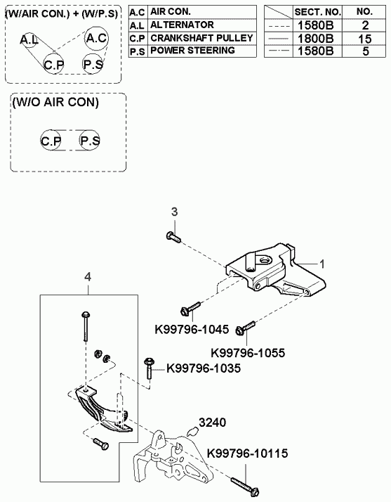 BMW 0K9AC-15-907 - Bracket - pulley & belt: 1 pcs. autospares.lv