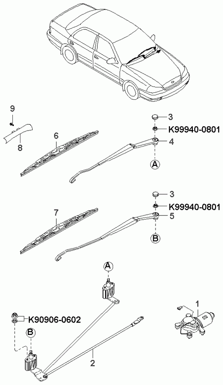 Hyundai 0K9A167330 - Windshield wiper: 1 pcs. autospares.lv