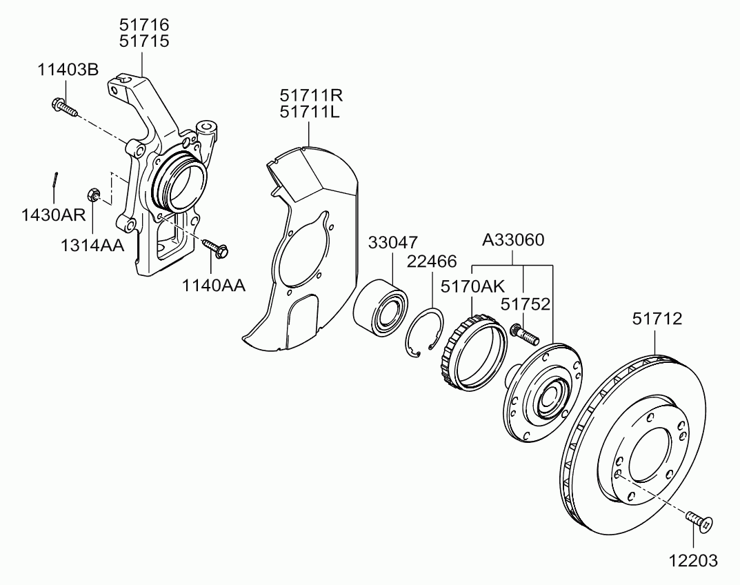 KIA 50310-3E101 - Front axle hub & drive shaft: 2 pcs. autospares.lv