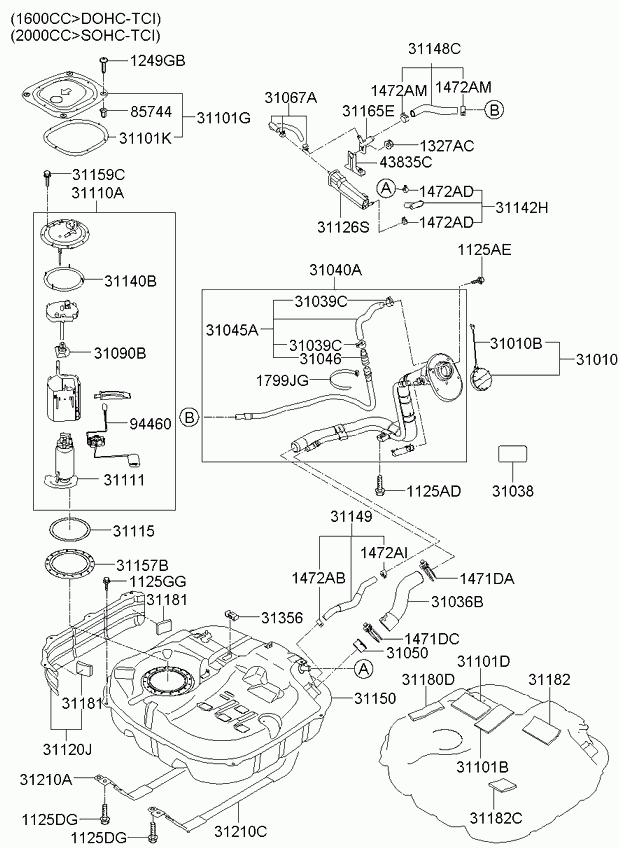 Hyundai 311101H000 - Fuel system: 1 pcs. autospares.lv