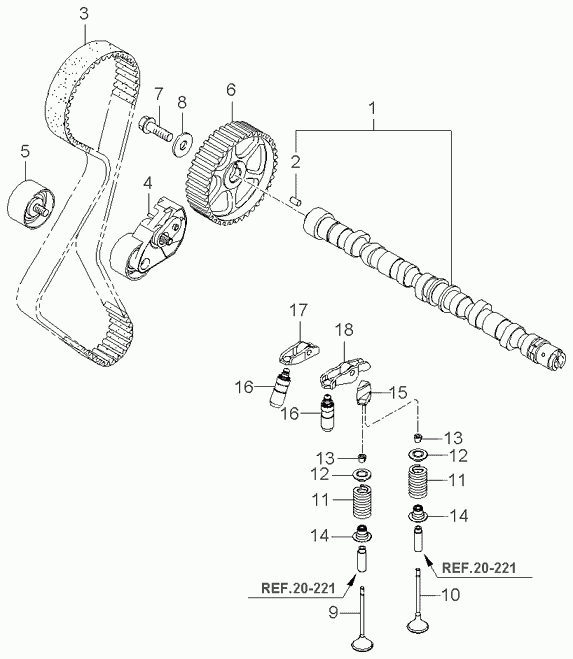 Mitsubishi 2431227000 - Camshaft & valve: 1 pcs. autospares.lv