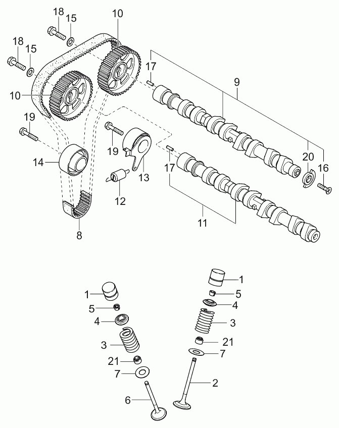 KIA 24312-2X-000 - Camshaft & valve: 1 pcs. autospares.lv