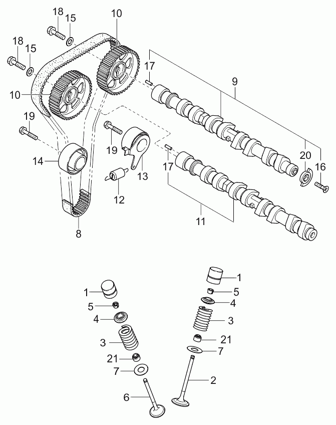 KIA 0K30E-12711 - Camshaft & valve: 1 pcs. autospares.lv