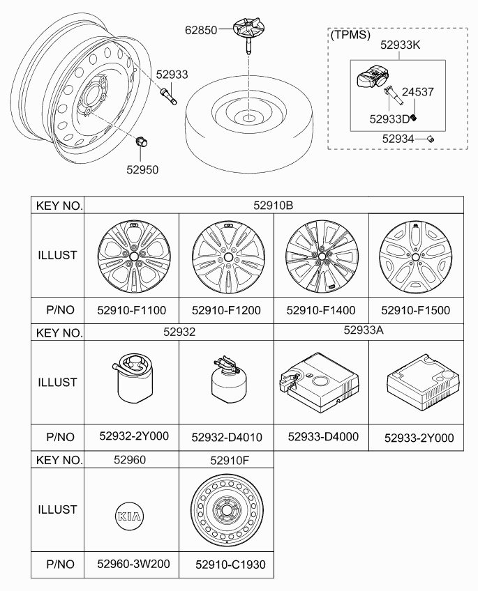 KIA 52933-D9100 - Wheel Sensor, tyre pressure control system autospares.lv