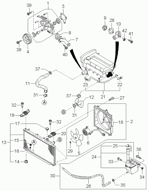 KIA 0K201-15-171 - Cooling system (-010522): 1 pcs. autospares.lv