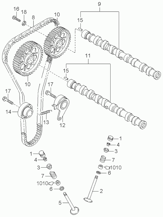 MAZDA 0K20312205 - Valve system (-010522): 1 pcs. autospares.lv