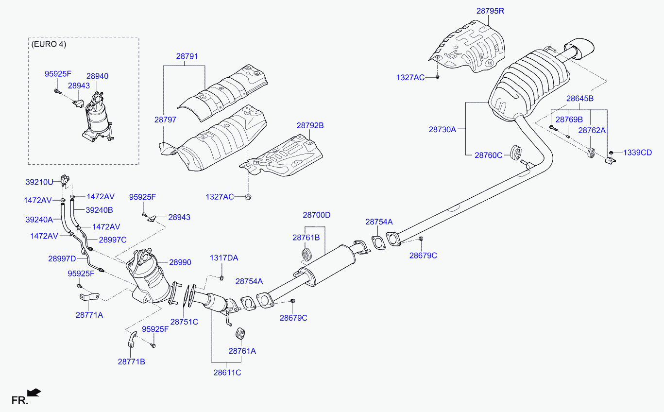 Hyundai 1472013006 - Muffler & exhaust pipe: 2 pcs. autospares.lv