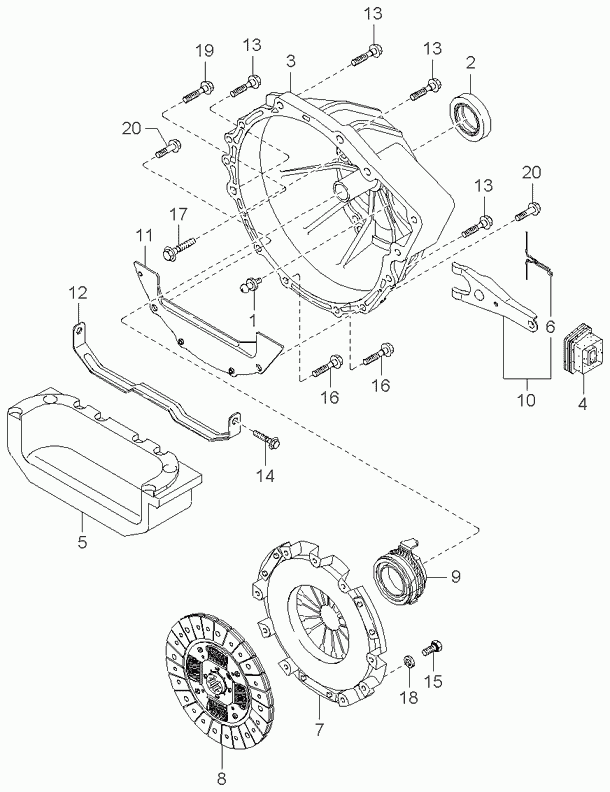 MAZDA 0K72A-16-510 - Clutch disk & cover (-040107): 1 pcs. autospares.lv