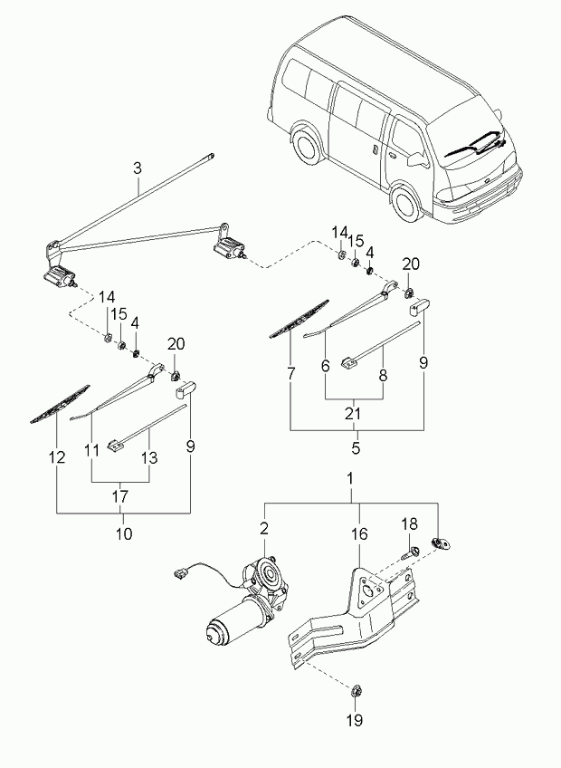 KIA 0K72A67330 - Windshield wipers: 1 pcs. autospares.lv