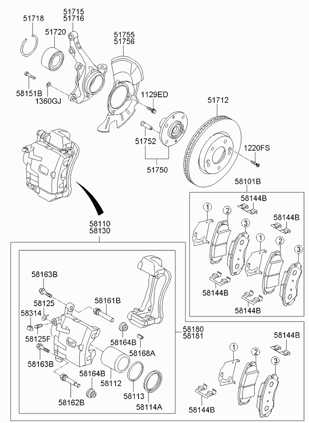 KIA 58101-2KA10 - Brake Pad Set, disc brake autospares.lv