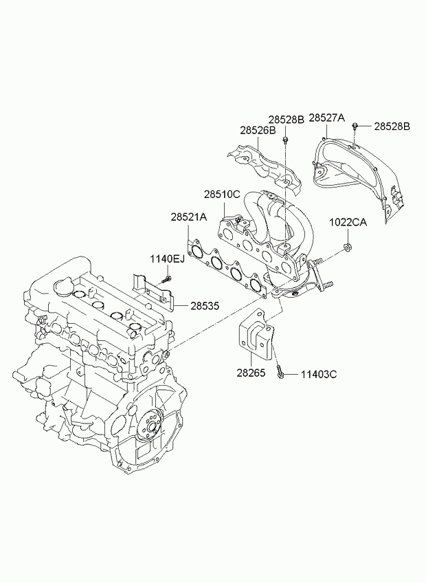 Hyundai 28510-2B460 - Exhaust manifold: 1 pcs. autospares.lv