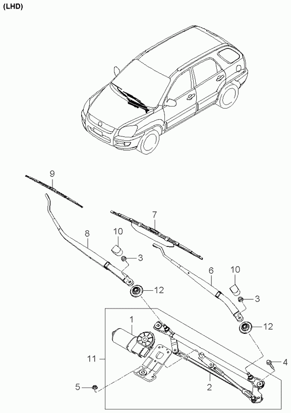 KIA 983601F000 - Windshield wiper: 1 pcs. autospares.lv