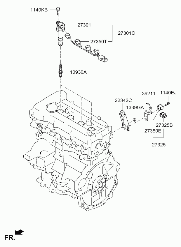 Hyundai 18858-10090 - Spark plug & cable: 4 pcs. autospares.lv