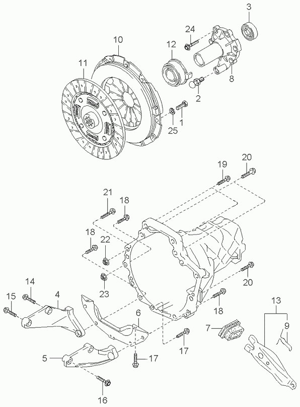 KIA 0K247-16-510 - Clutch disk & cover (m/t): 1 pcs. autospares.lv