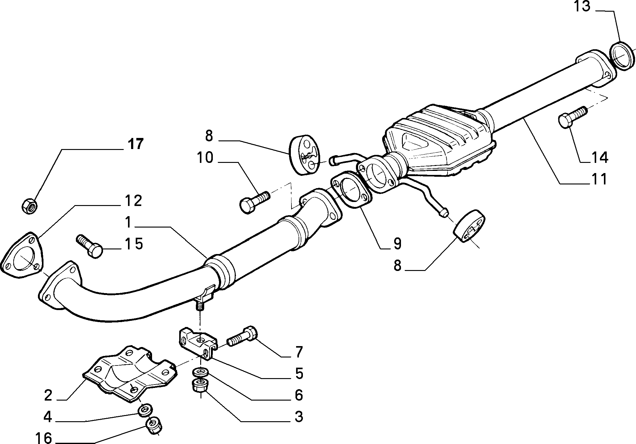 Autobianchi 82476928 - Exhaust piping (var.: 1/rev.: 0): 01 pcs. autospares.lv