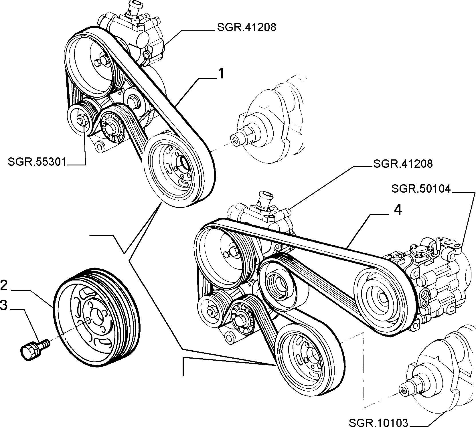 Alfa Romeo 60815412 - Various controls (belts and pulleys) (var.: 1/rev.: 0): 01 pcs. autospares.lv