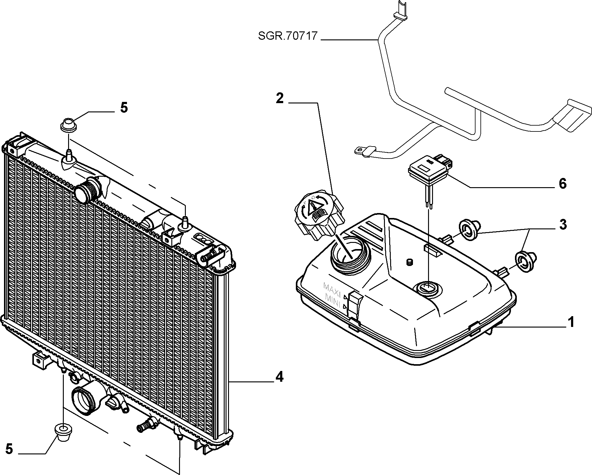 FIAT 96 417 284 80 - Radiator and piping (var.: 1/rev.: 0): 01 pcs. autospares.lv