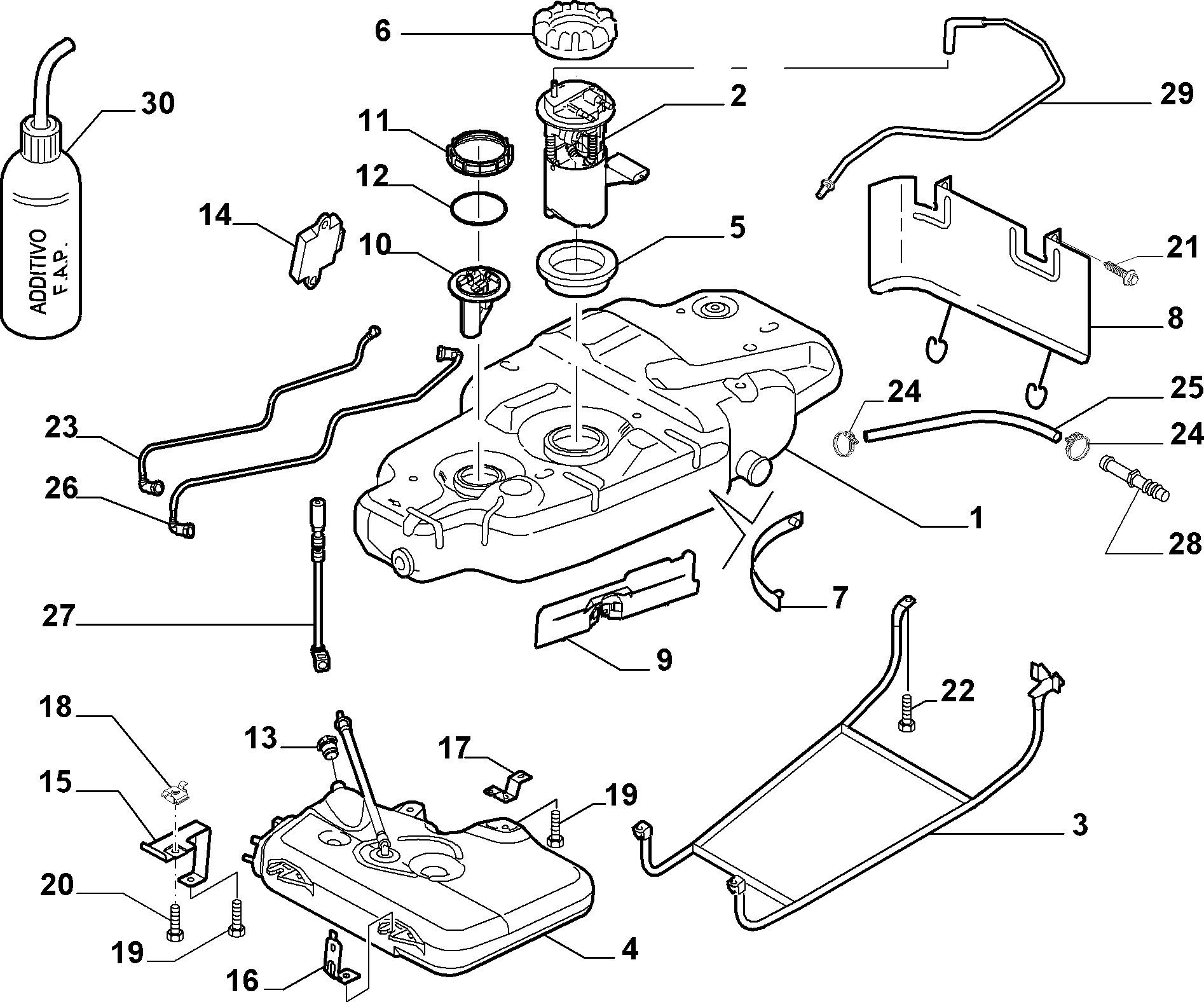 FORD 9409736980 - Fuel tank (var.: 1/rev.: 0): 01 pcs. autospares.lv