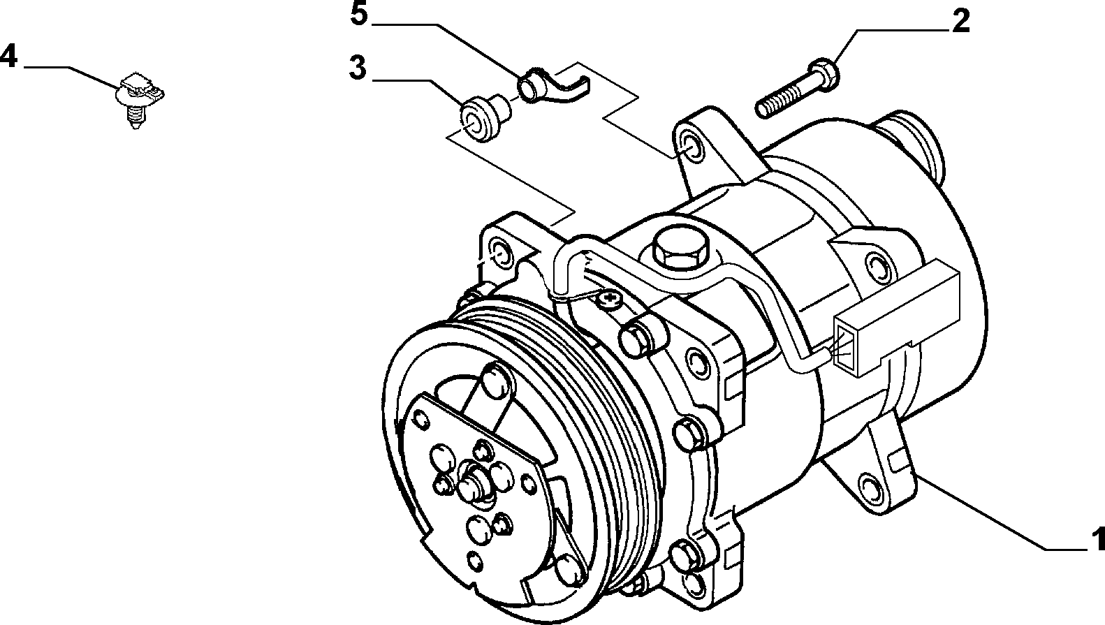 Alfarome/Fiat/Lanci 9639109580 - Air conditioning compressor (var.: 1/rev.: 0): 01 pcs. autospares.lv