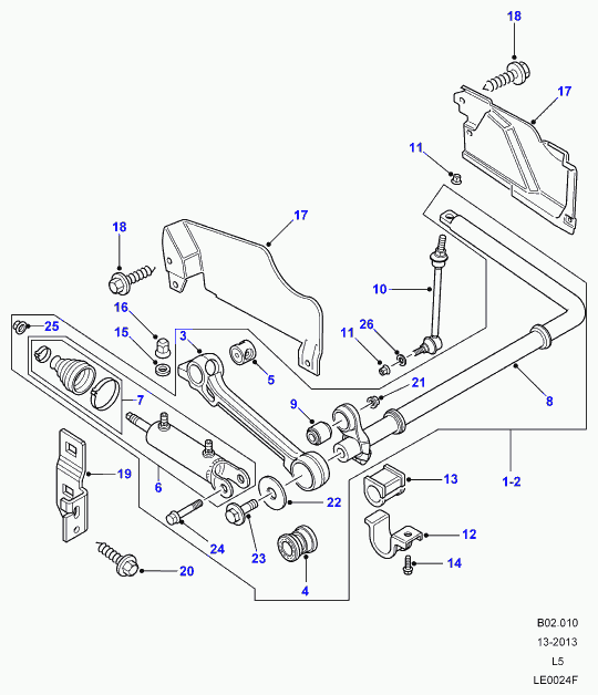 Rover RBM100223 - Anti roll bar - active cornering enhancement, with air suspensio: 2 pcs. autospares.lv