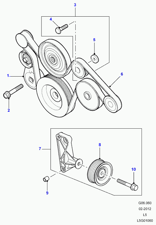 MG PQS101490 - Drive belt - without ace, 2.5l 5 cyl turbo diesel, less air cond: 1 pcs. autospares.lv