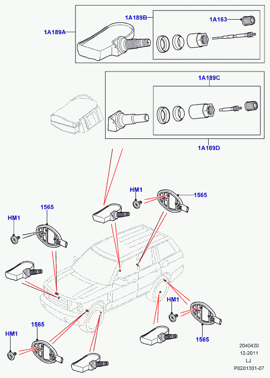 Jaguar LR031712 - Wheel Sensor, tyre pressure control system autospares.lv