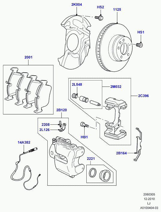 Rover SDB 0002 01 - Front brake discs and calipers, less armoured: 2 pcs. autospares.lv