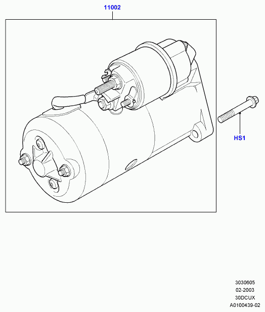 Rover NAD000090 - Starter motor, 3.0 diesel ti, l322 range rover, m57 d30 3.0 dies: 1 pcs. autospares.lv