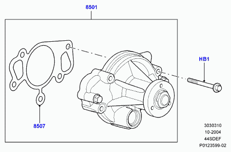 FIAT 4575902 - Water pump, 4.4 aj petrol v8, l322 range rover, l319 discovery 3: 1 pcs. autospares.lv